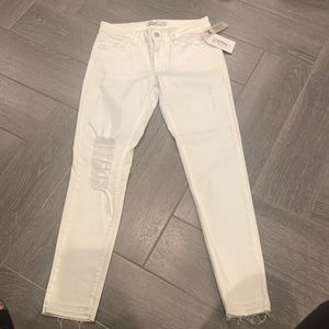 Brand new with tags Just Black white jeans size 26, trendy distressed